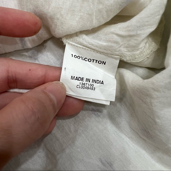 Women’s 100% Cotton Cream Embroidered Floral PTP 22” Midi Dress Boho Peasant EUC - Picture 6 of 10